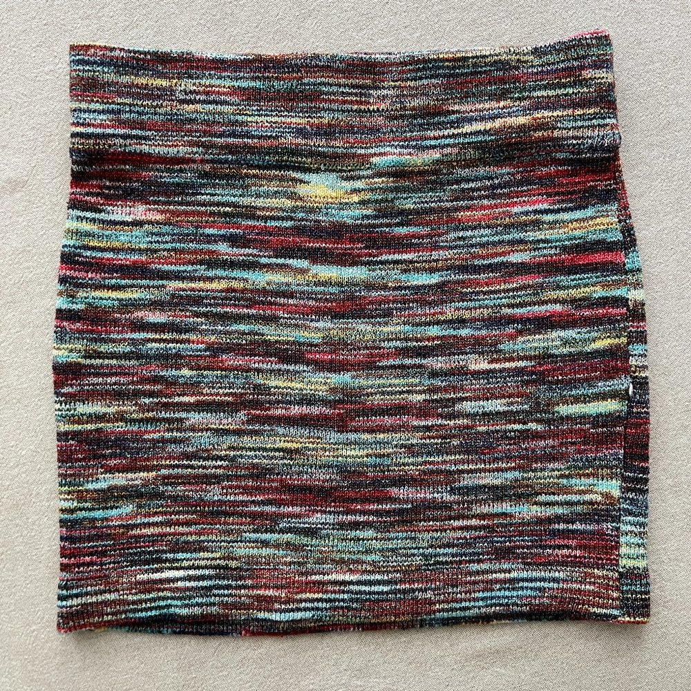 Like New Say What! Sweater Marled Knit Mini Skirt Multi-color Sz L